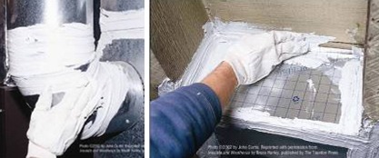 duct14 Duct being sealed with mastic