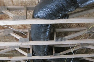 Duct in open web trusses