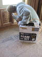 Applying air sealing foam insulation